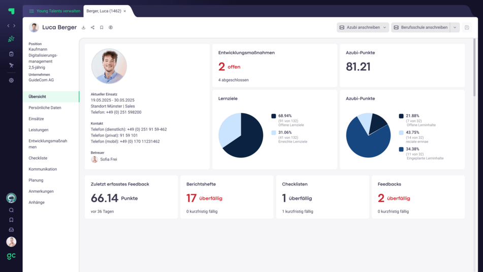 Ausbildungsmanagement Software Young Talents Ausbildungsmanagement Software Young Talents