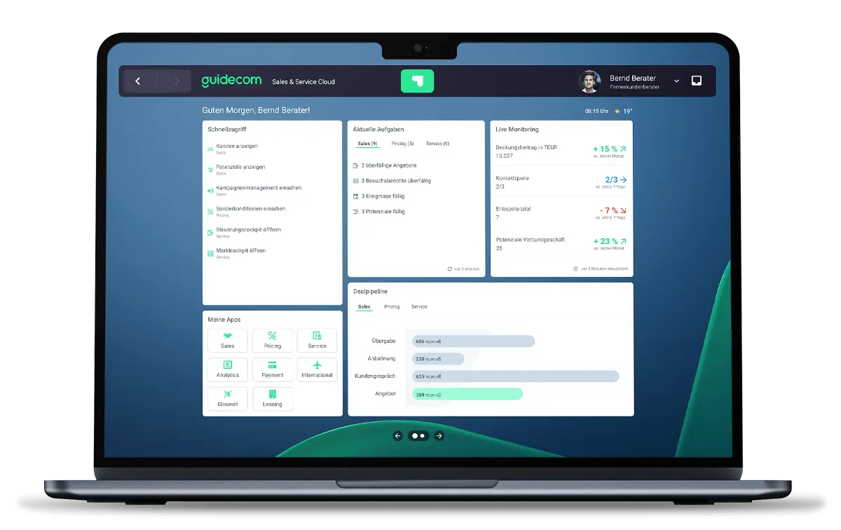 GuideCom Sales Service Cloud Dashboard