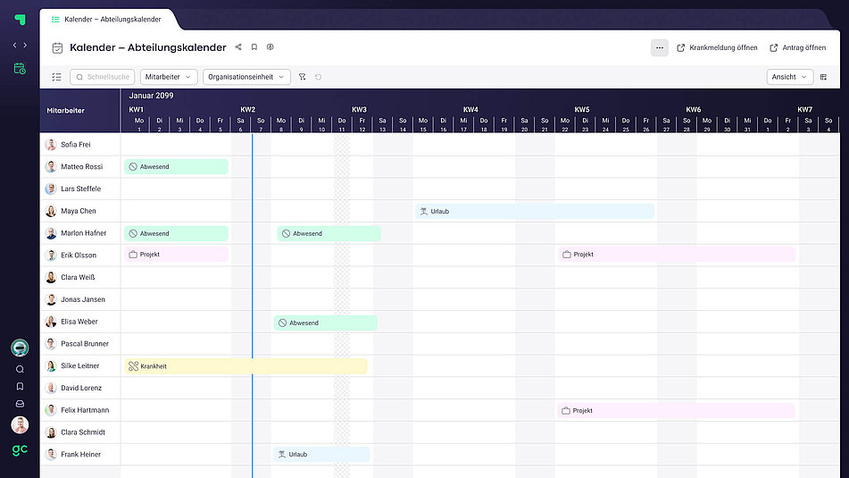 Abwesenheitsmanagement Mitarbeiter