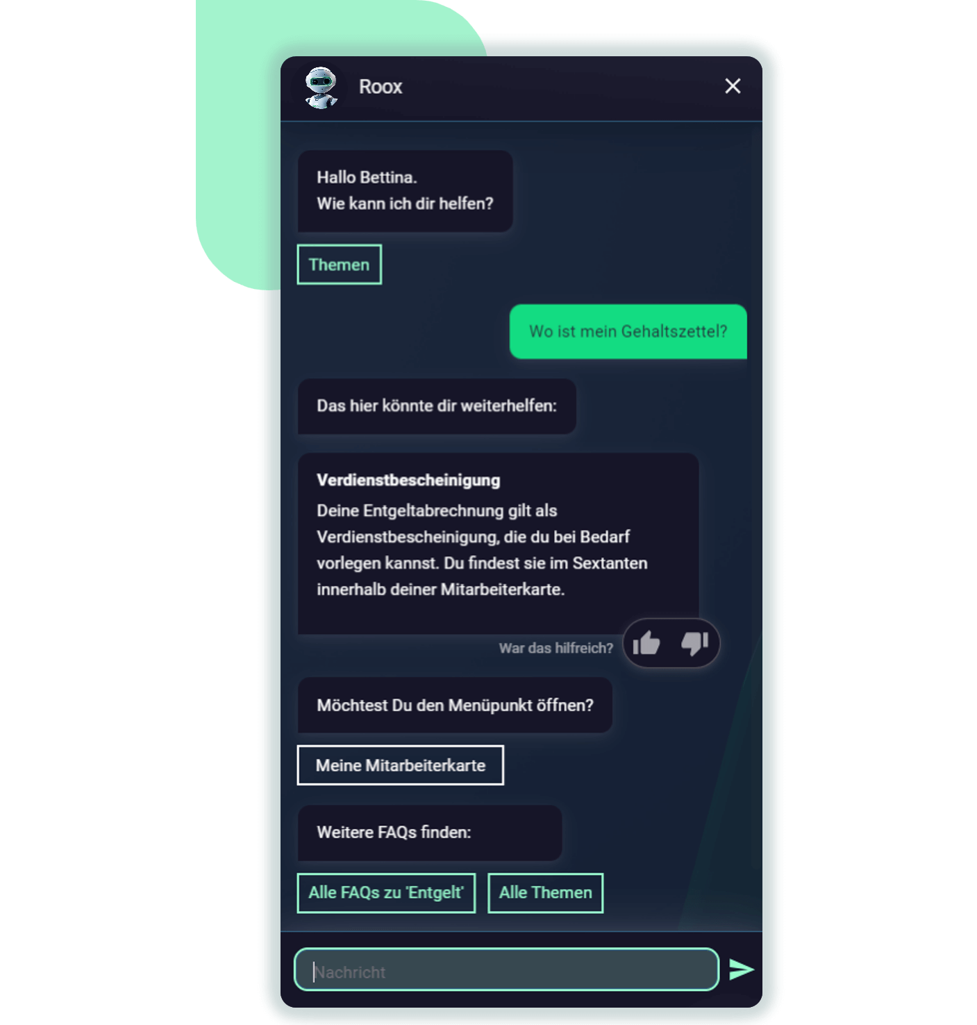 Roox Dialog Gehalt