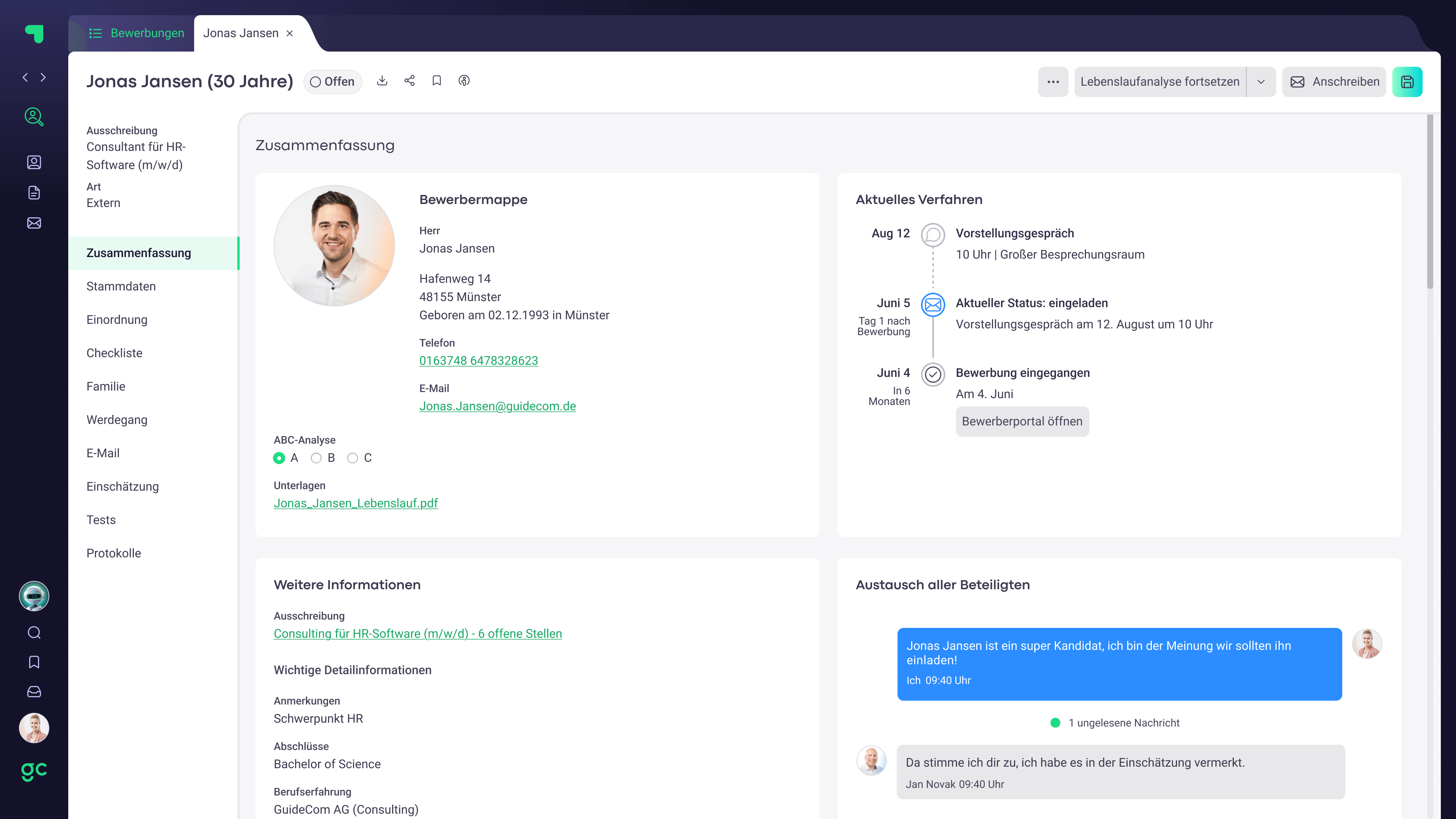 Bewerbermanagement Tool